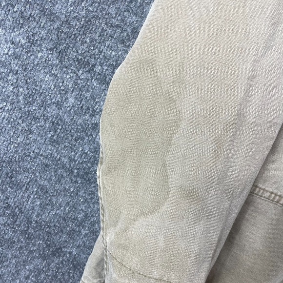 Vtg LL Bean Jacket Womens Large Beige Canvas Chore Barn Coat Shacket 80s Retro - Picture 16 of 16